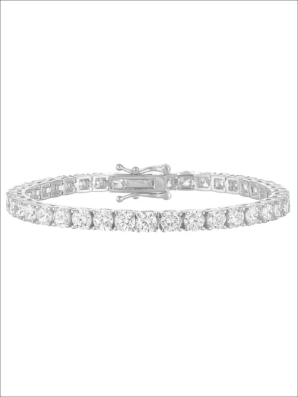 Gold Plated Round Cut CZ Tennis Bracelet for Women 7in
